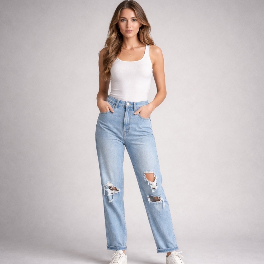 Madewell - The Dadjean in Greenvale Wash - Ripped Edition
